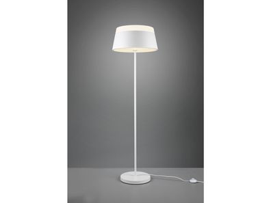 LED Stehlampe modern mit Lampenschirm Metall Weiß matt Ø 45cm