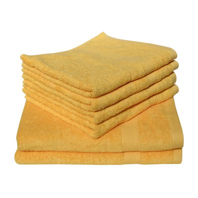 4 x Handtücher 50 x 100 cm Bio Frottee Handtuch Ökotex100 GOTS zertifiziert Gelb