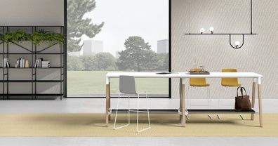 Hochtisch POLARE mit Massivholzbeinen in Eiche 140-400 x 80 x 105 cm