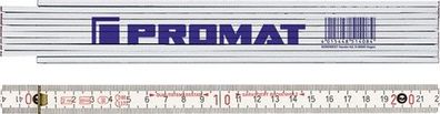 PROMAT Gliedermaßstab Länge 2 m mm/cm EG III Buche weiß