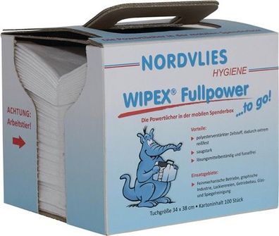 WIPEX 140540T Putztuch WIPEX Fullpower ?TO GO'' L. ca.380 mmxB. ca.320 mm weiß z-g