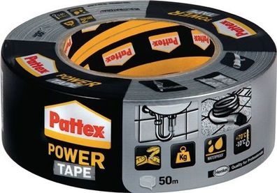 PATTEX PT5SW Gewebeband Power-Tape silber-grau Länge 50 m Breite 50 mm