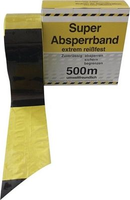 Absperrband Länge 500 m Breite 80 mm gelb/schwarz geblockt