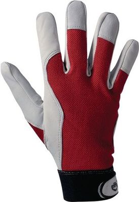 Leipold + DÖHLE 1706-8 Handschuhe Griffy Gr.8 rot/ naturfarben Ziegennappaleder/