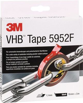 3M 5952193 Montageband VHB Tape 5952F Länge 3 m Breite 19 mm dunkelgrau