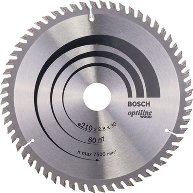 BOSCH 2608641190 Kreissägeblatt PRO Wood Außen-Ø 210 mm Zähnezahl 60 WZ Bohrung