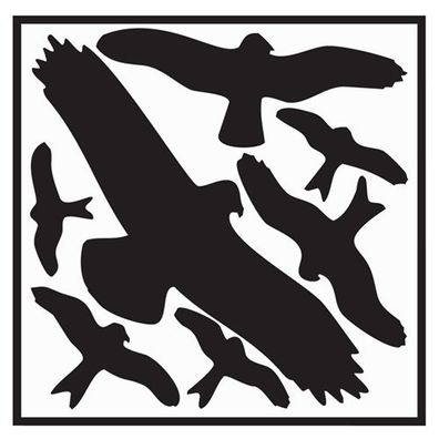 Aufkleber L290xB320 mm Vogelschutzset, Vogelsymbole Folie selbstklebend