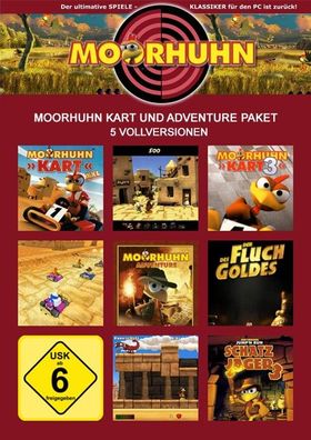Moorhuhn Paket - 5 Vollversionen - Racing - Adventure - Kart - PC - Download