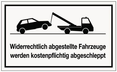 3000277687 Hinweiszeichen Widerrechtliches Parken L250xB150 mm weiß schwarz Ku