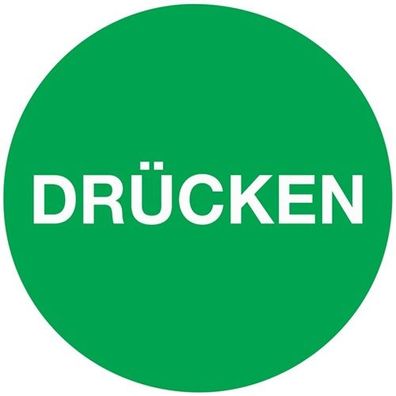 Türaufkleber D. 50 mmLxB Drücken Folie selbstklebend
