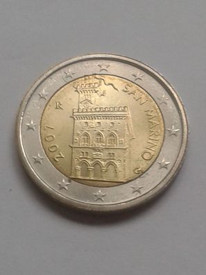2 euro 2007 San Marino Kursmünze aus KMS 2 euro Burg Wehrturm