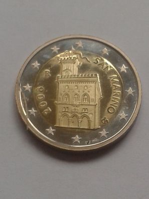 2 euro 2008 PP- San Marino Kursmünze aus KMS 2 euro Burg Wehrturm