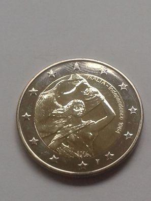 Original 2 euro 2014 Malta 50 Jahre Unabhängigkeit mit Münzzeichen Füllhorn