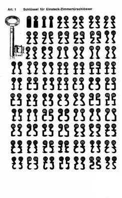 Zimmertürschlüssel Buntbartschlüssel Schlüssel Artikel 1 946 Universal Nr. 1 - 96