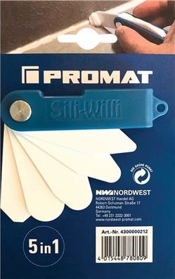 PROMAT Silikonspachtel 5 in 1 passend für sämtliche Silikonfugen Kunststoff 1 S