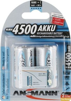 Ansmann 5035352 Akkuzelle maxE 1,2 V 4500 mAh R14-C-Baby HR14 2