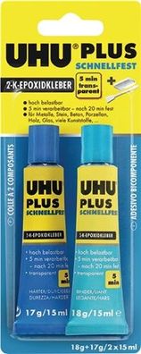 UHU 45700 2K-Epoxidklebstoff PLUS Schnellfest 35 g farblos