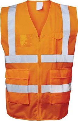 Safestyle 23511-1 Warnweste EWALD Größe M orange EN ISO 20471 Kl.2/ EN ISO 13688