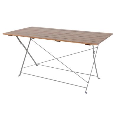 Klapptisch Biergarten Tisch Gartentisch Esstisch klappbar Akazie Stahl 120x60cm