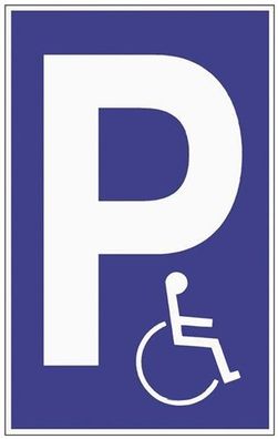 Parkplatzbeschilderung Parken für Behinderte L250xB400 mm Kunststoff blau/weiß
