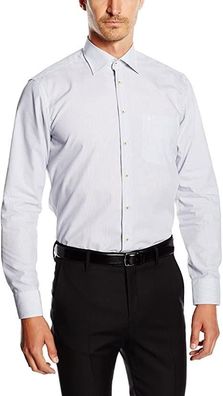 Seidensticker Herren Regular Fit Hemd Kragenweite: 39 cm, Blau (Mittelblau 13)