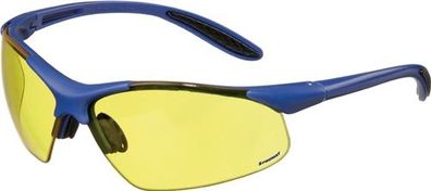 PROMAT Schutzbrille Daylight Premium EN 166 Bügel dunkelblau, Scheibe gelb Poly