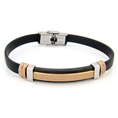 Armband - Kautschuk Edelstahl - schwarz/ bicolor