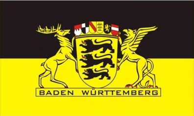 Fahne Flagge Baden-Württemberg mit großem Landessiegel Premiumqualität