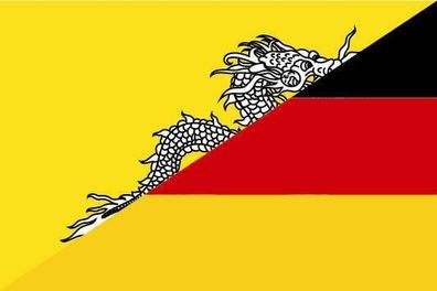 Fahne Flagge Bhutan-Deutschland Premiumqualität