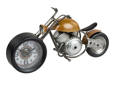 Großes Metallmodell Motorrad mit Uhr 36 cm Tischuhr Metall Modell Chopper