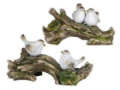 Dekofigur Vögel auf Ast 46 cm Gartenfigur Vogel Figur Zierfigur Haus Garten