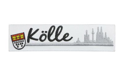 Bügelbild Kölle Skyline 13 cm Applikation Köln Wappen Karneval Aufnäher Kostüm