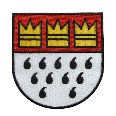 Bügelbild Köln Wappen rot weiß 7,5x7 cm Applikation Karneval Aufnäher Kostüm
