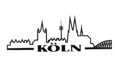 Autoaufkleber Köln Skyline schwarz 21x7,5 cm Auto Aufkleber Kölner Dom Sticker