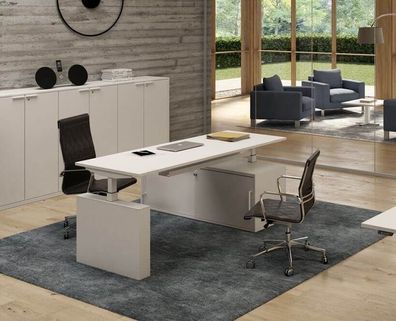 Schreibtisch mit Sideboard elektrisch höhenverstellbar Winglet