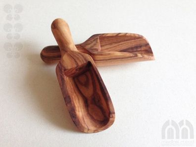 Salzschaufel 8,5 cm Gewürzschaufel Holzschaufel Holzschippe aus Olivenholz Handarbeit