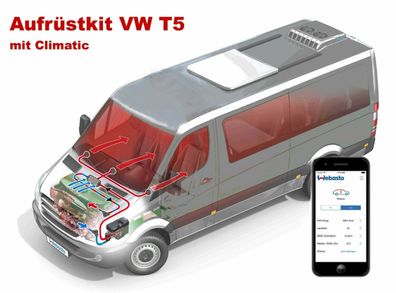 Webasto Aufrüstkit VW T5 Climatic, Einbausatz + Thermo Call TC4, 9012103D