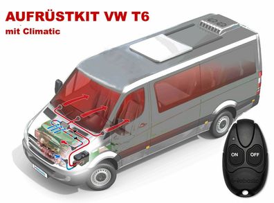 Webasto Aufrüstkit VW T6 Climatic, Einbausatz + Funkfernbedienung T91, 1324102A