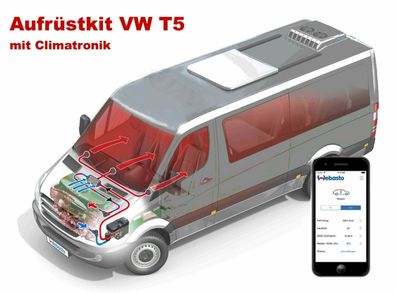 Webasto Aufrüstkit VW T5 Climatronic, Einbausatz + Thermo Call TC4, 9012104E