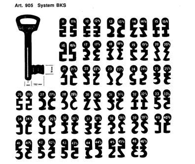 Buntbartschlüssel System BKS Artikel 905 Nummer 11 - 46