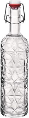 Glas Flasche Oriente 1L transparent mit Bügelverschluss