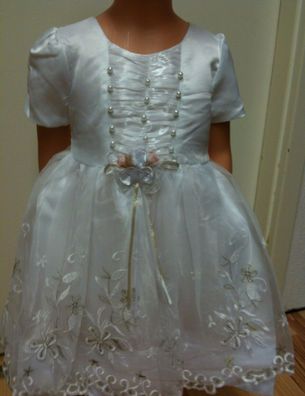Neu Kleid Taufe Hochzeit Festkleid in 2 Farben Gr.74-110 super süss MODELL PERLE