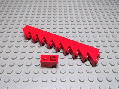 Lego 10 Dachsteine Negativ Steine 45 Grad 2x1 rot 3665 Set 1129 7715 60004 7822 1923