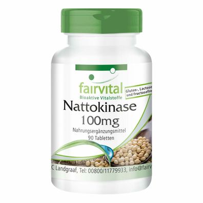 Nattokinase 100mg 90 Tabletten Enzymaktivität 2000 FU - fairvital