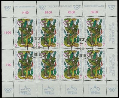 Österreich BLOCK Kleinbogen Nr 2260 zentrisch gestempelt KLE X239E02