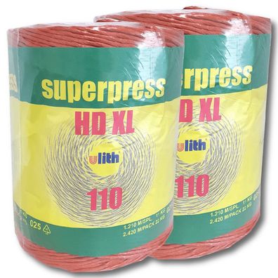 Erntegarn Pressengarn 2 Rollen superpress HDXL rot extra stark 110m/ kg