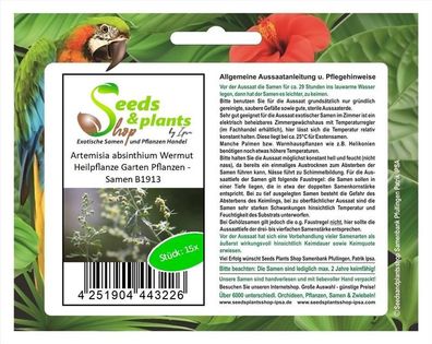 15x Artemisia absinthium Wermut Heilpflanze Garten Pflanzen - Samen B1913