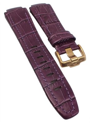 Jacques Lemans | Uhrenarmband lila Leder Krokoprägung | 1-1772 1-1772H