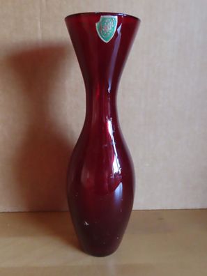 Vase Blumenvase Glas rot / ca. 20,8 cm hoch -Elme