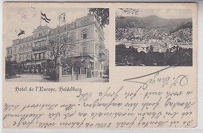 47757 Mehrbild Ak Heidelberg Hotel de l´Europe um 1905